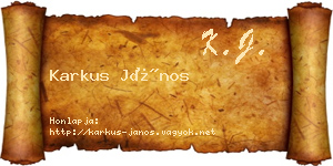 Karkus János névjegykártya