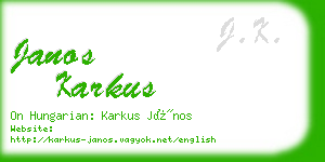 janos karkus business card